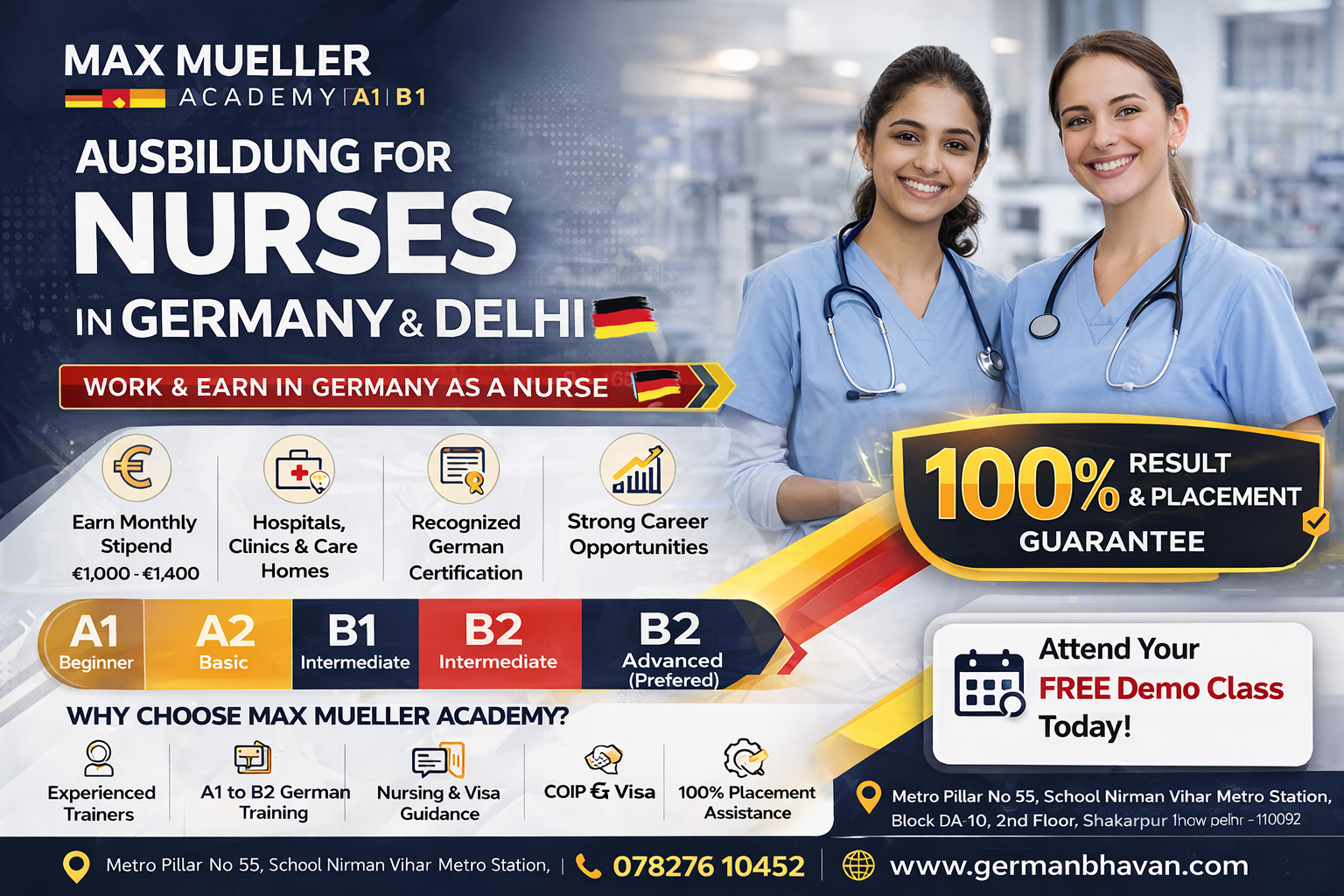 Nursing Ausbildung in Germany in Delhi – 100% Placement & Result Guarantee